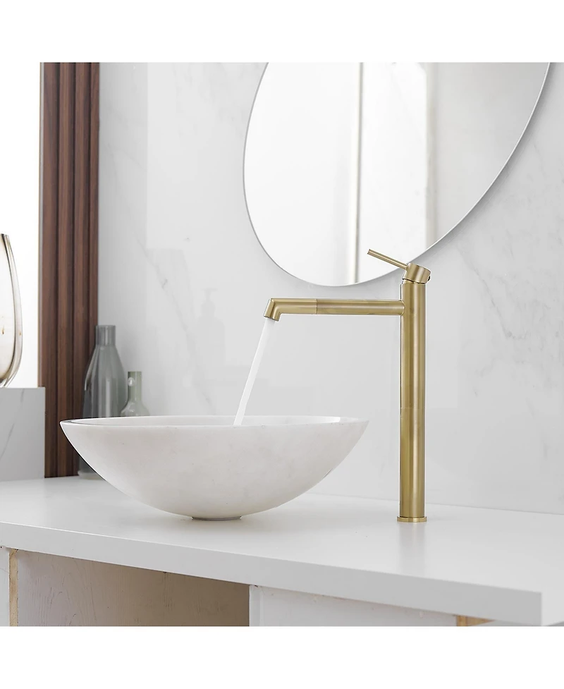Greenspring Single Hole Handle Bathroom Vessel Sink Faucet With Supply Hose Black Gold