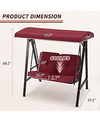 Boyel Living 2-Person Metal Patio Swing with Removable Cushion Patio Swing Outdoor Porch Swing Chair for Adults for Garden Backyard Deck