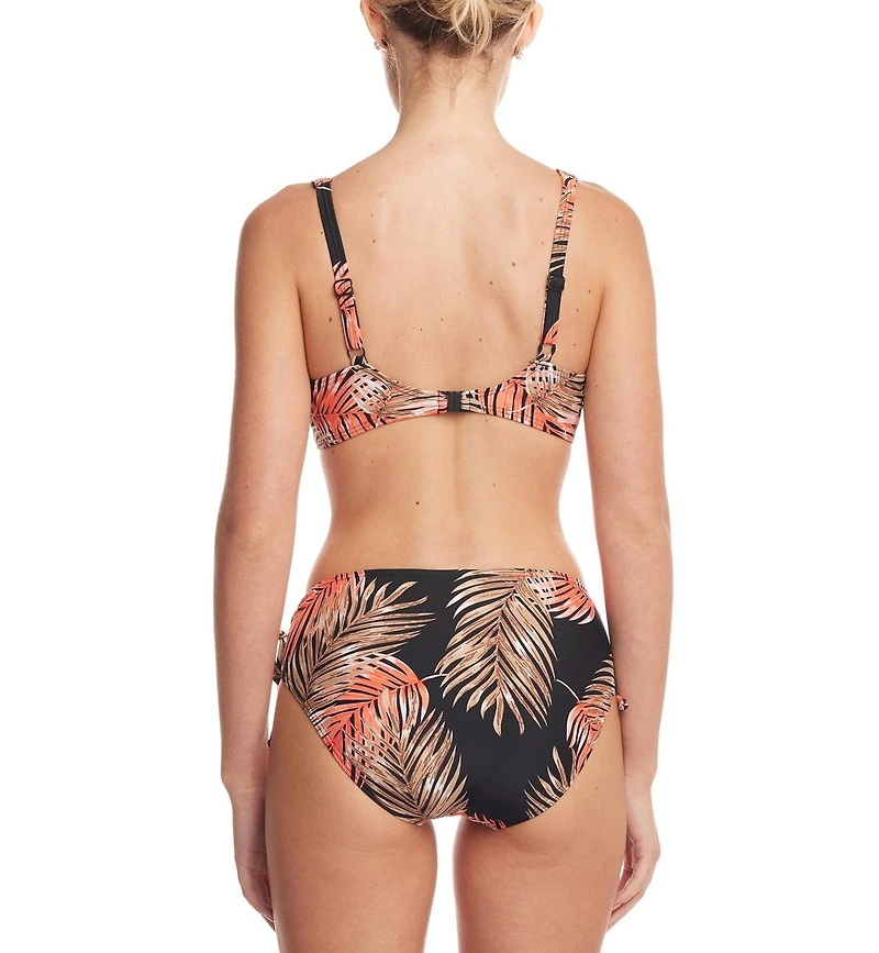 Lascana Women's Palm Print Mid Rise Bikini Swimsuit Bottom cup sizing