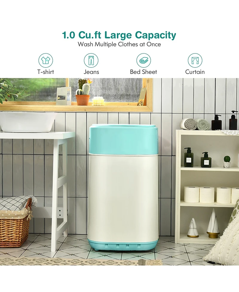 Costway 8lbs Portable Fully Automatic Washing Machine W/ Drain Pump