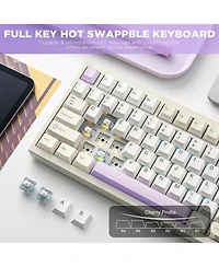 Yunzii AL80 Wireless Mechanical Keyboard,Full Aluminum Cnc, Smart Lcd Display,Hot Swappable Gasket Mount 75% Layout (Beige, Gateron Zero Switch)