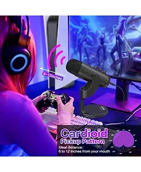 ZealSound Usb Condenser Microphone, Plug & Play Gaming Mic w/ Headphone Output, Gain Control, Mute for YouTube, Podcast, PS4/PS5, Mac, Windows