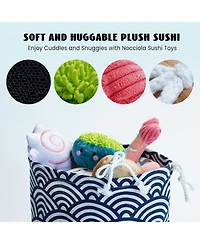 Nocciola 10 Pcs Sushi Toys with Takeout Bag,Plush Squeaky Dog Toy Set,Cute Stuffed Pet Toys,Puppy Chew Toys,For Small to Medium Dog,Foodie Series toy