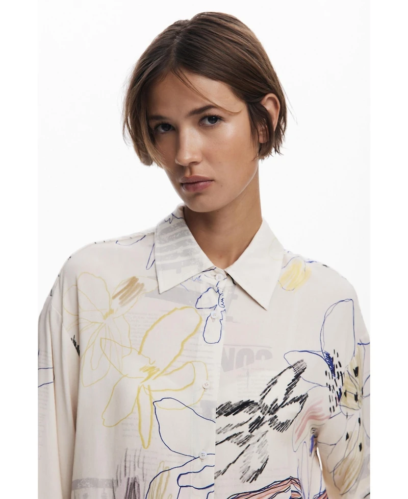 Desigual Women's Fluid collage shirt