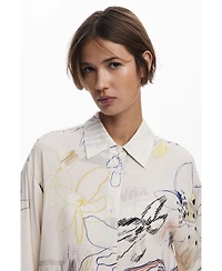 Desigual Women's Fluid collage shirt