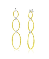Suzy Levian New Yor Suzy Levian Golden Helix Sterling Silver & Cubic Zirconia Double Oval Drop Earrings