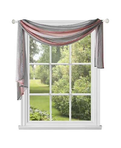 Kate Aurora Grand Royal Crushed Faux Satin Silver & Blush Ombre Window Scarf