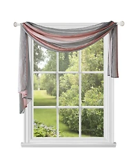 Kate Aurora Grand Royal Crushed Faux Satin Silver & Blush Ombre Window Scarf