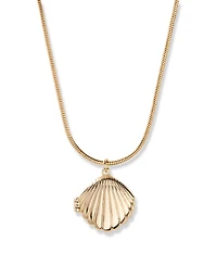 brook & york Gold Plated Catalina Short Pendant Locket Necklace