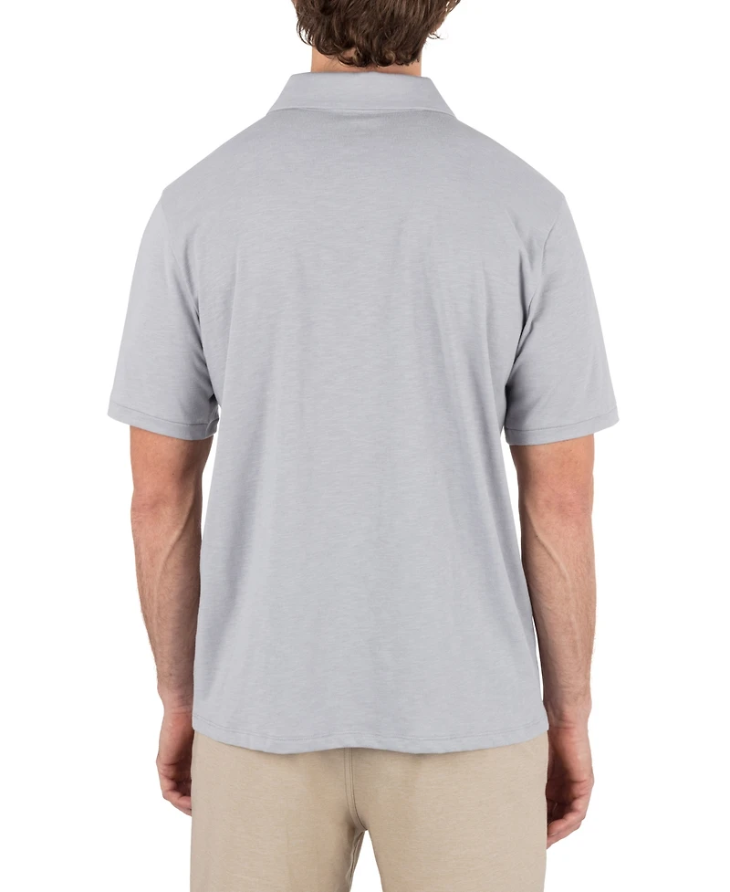 Hurley Men's Printed Stripe Slub Short Sleeve Polo Shirt