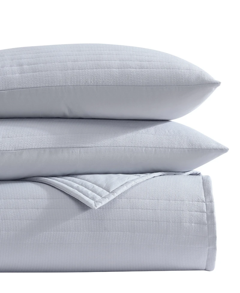 Vera Wang Seersucker Stripe 3-Pc. Quilt Set