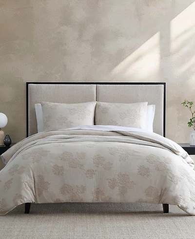 Vera Wang Roses Cotton Jacquard 3-Pc. Duvet Cover Set, Queen