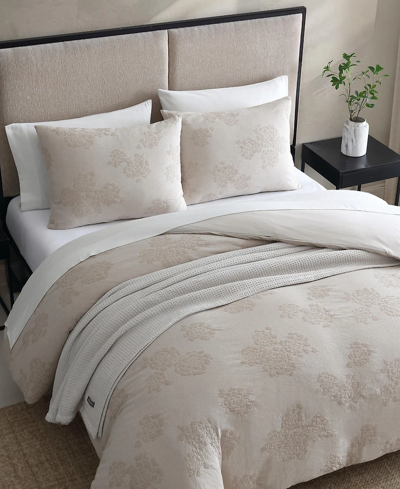 Vera Wang Roses Cotton Jacquard 3-Pc. Comforter Set, King