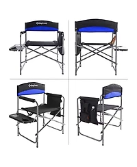 KingCamp Compact Camping Folding Chair with Side Table and Storage Pocket