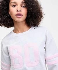 Madden Girl Juniors' 80'S Patch Camo Crewneck Sweatshirt