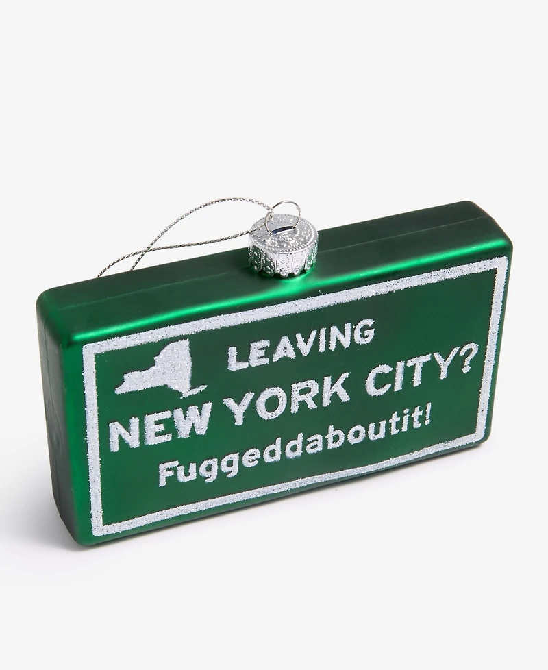 Holiday Lane New York City 2025 Glass Road Sign Ornament, Macy's Exclusive