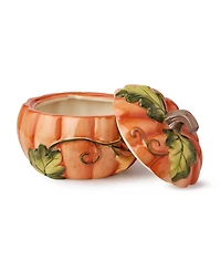 Certified International Harvest Fields 3-d Pumpkin Covered Soup Bowls, Set of 2