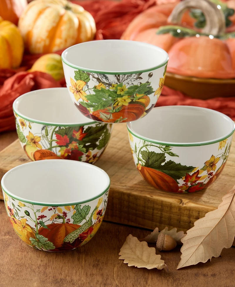 Certified International Harvest Fields Ice Cream Bowls, Set of 4