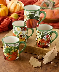 Certified International Harvest Fields Mugs, Set of 4