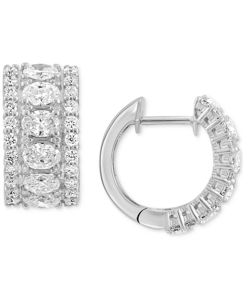 Effy Lab Grown Diamond Small Hoop Earrings (2-1/5 ct. t.w.) in 14k White Gold, 0.59"