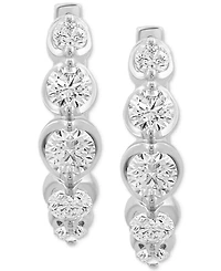 Effy Lab Grown Diamond Small Hoop Earrings (1-5/8 ct. t.w.) in 14k White Gold, 0.79"