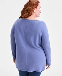 Style & Co Plus Knit Seam-Front Tunic Top, Exclusively Macy's