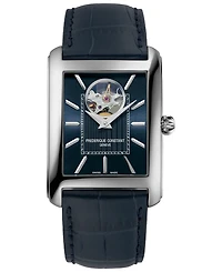 Frederique Constant Men's Swiss Automatic Classics Blue Leather Strap Watch 33mm