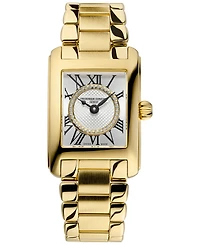 Frederique Constant Women's Swiss Carree Diamond (1/20 ct. t.w.) Gold-Tone Stainless Steel Bracelet Watch 23mm