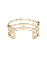 Bcbg Hammered Gold-Tone Pearl Cuff Bracelet
