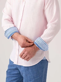 Koy Clothing Men's Linen Band Collar Shirt
