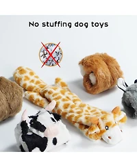 Nocciola 5 Pcs Jungle Series Crinkle Dog Toys, No Stuffing Squeaky Dog Toys with Double Layer Reinforced Fabric,Christmas gift