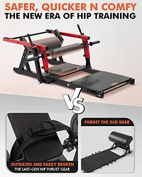 Mikolo 800LBS Plate-Loaded Hip Thrust Machine - Heavy Duty Glute Builder with Adjustable Footboard & Weight Storage
