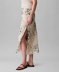 Calvin Klein Women's Printed Chiffon Midi Slip Skirt