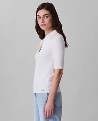 Calvin Klein Women's Crepe Jersey Polo Shirt