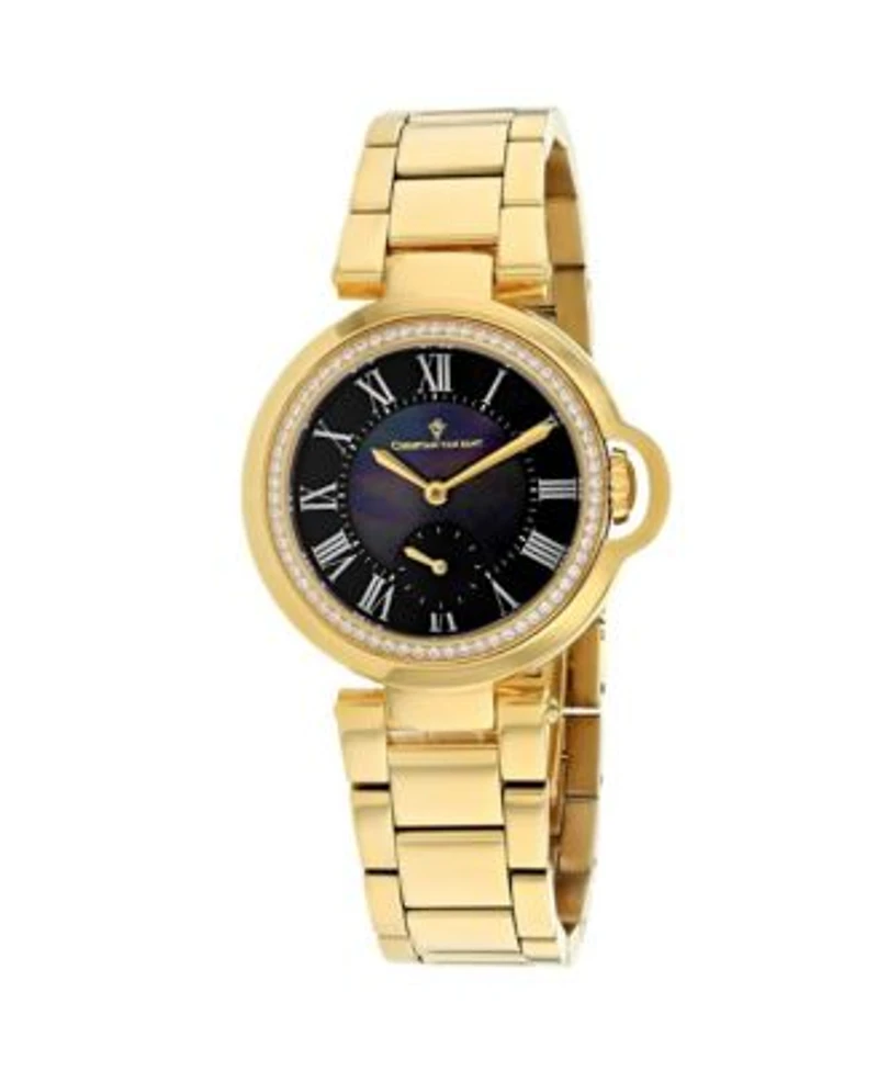 Christian Van Sant Womens Cybele Black Mother Of Pearl Dial Watch Cv0235