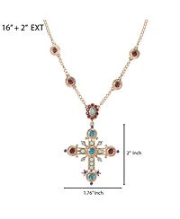 Jessica Simpson Crystal Gold-Tone Cross Pendant Necklace