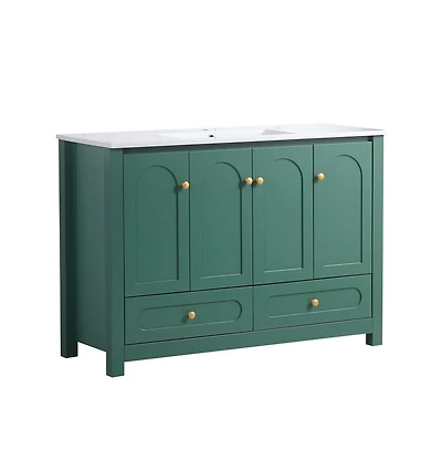 Casainc 48" Vanity Set With Ceramic Sink, 4 Soft-Close Doors & 2 Drawers, Spacious Bath Storage