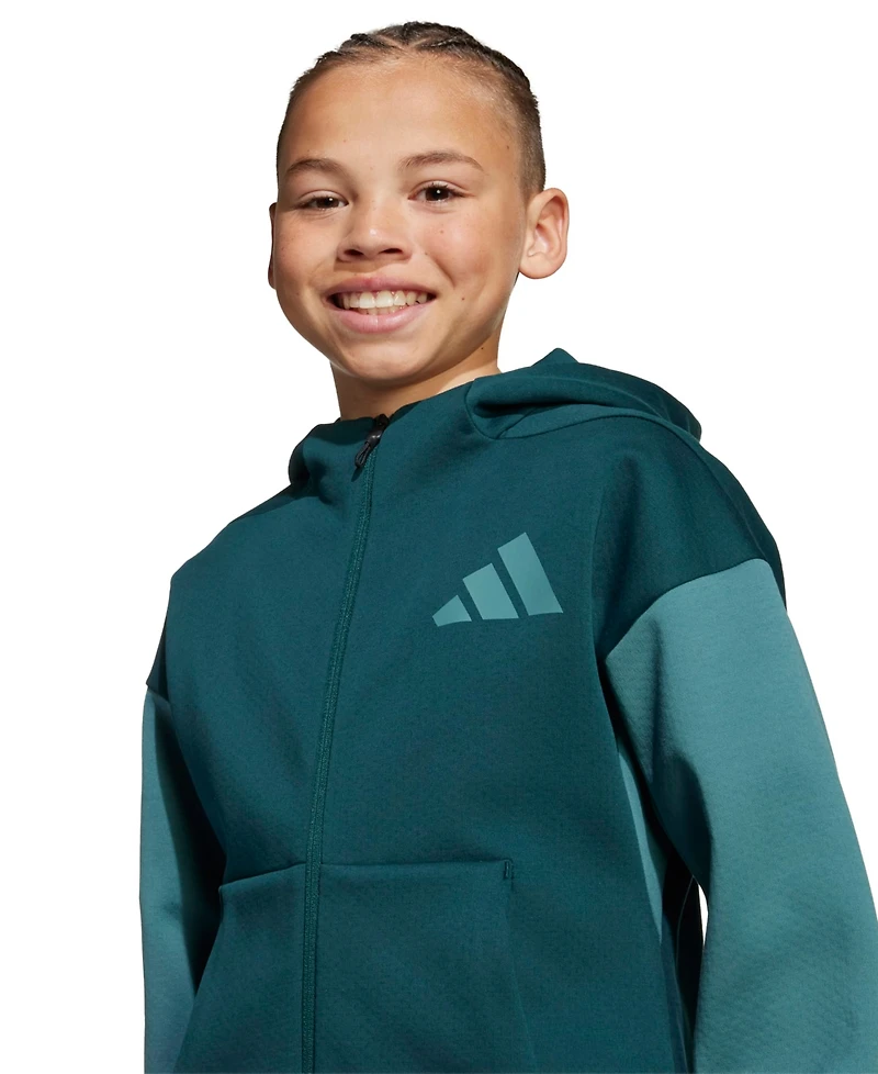 adidas Big Boys Full Zip Color Block Hoodie