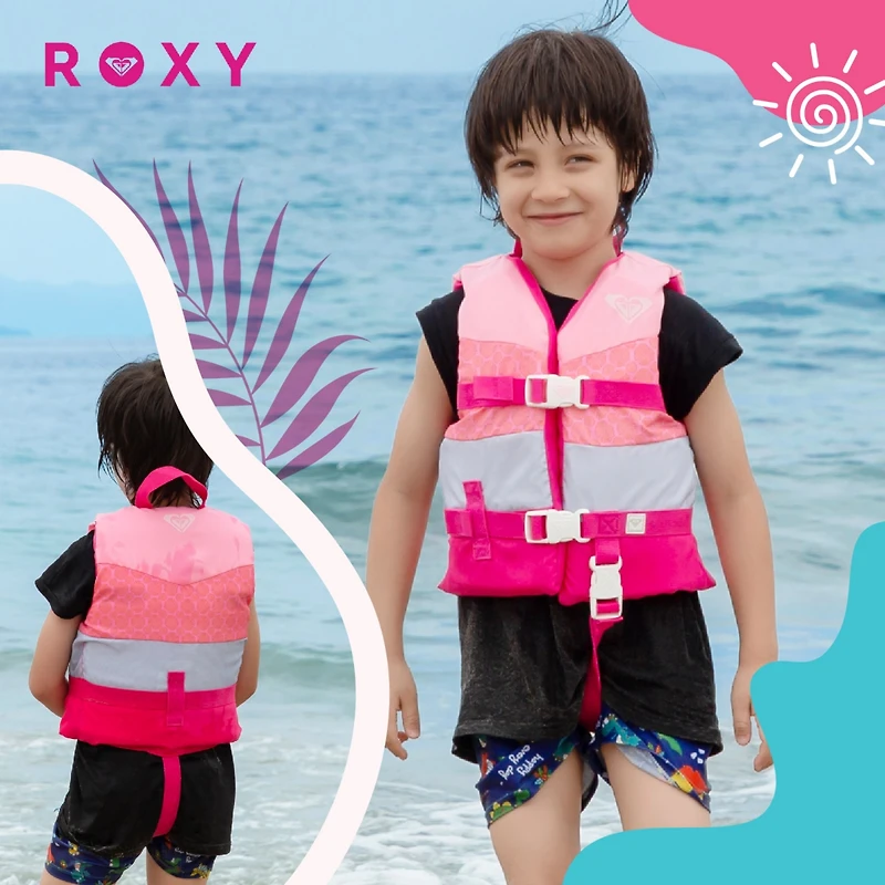 Roxy Life Vest Uscg Approved for kids, Lightweight Epe Foam with Quick-Release Buckles