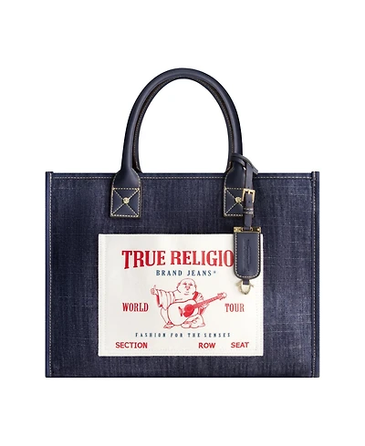 True Religion Buddha Pocket Denim Tote