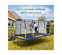 Plexalife 9' X 15' Gymnastics Style, Rectangular Trampoline Set with Premium Top-Ring Enclosure System