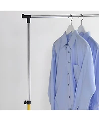 Kings Brand Furniture Standard Rod Clothing Garment Rack, Rolling Clothes Organizer on Wheels for Hanging Clothes