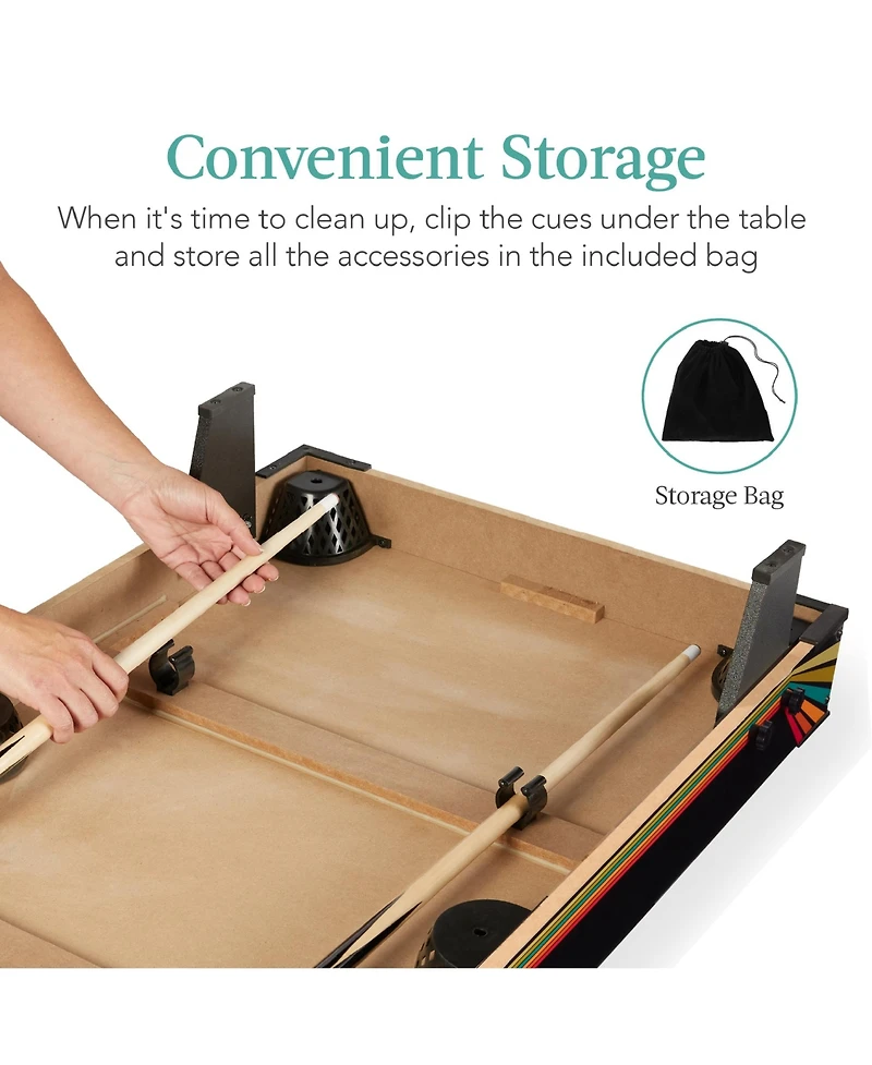 Best Choice Products 40in Tabletop Billiard Table, Pool Game Table w/ 2 Cue Sticks, Ball Set, Storage Bag