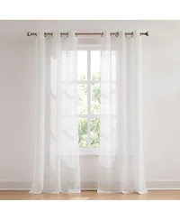 Lush Decor Aileen Textured Raindrop Sheer Window Curtain Panels White Pair 38x84