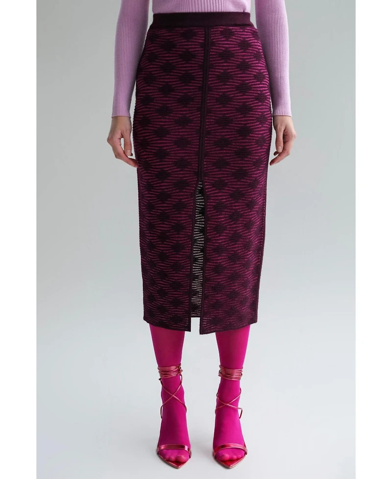 Sskein Women's Geometric Jacquard Knit Pencil skirt