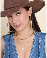 Jessica Simpson Wide Textured Hoop Earrings