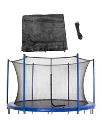 Plexalife Trampoline Safety Enclosure Net Fits 15 Ft Round Frame Using 6 Poles Or 3 Arches Adjustable Straps Installs Inside Of Frame Net Only