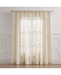 Lush Decor Emily Leaves Embroidered Window Curtain Panels Neutral Pair 52x84