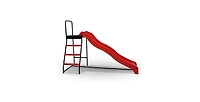 Plexalife Trampoline Step N Slide|Kids Outdoor Step Ladder and Wave Slide Set Fits Standard Round or Rectangle Trampolines with Net or Without - Red