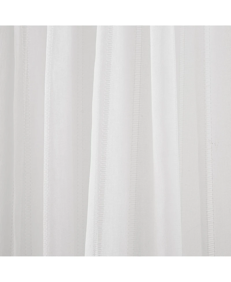 Lush Decor Calia Textured Stripe Sheer Window Curtain Panels Neutral Pair 52x84